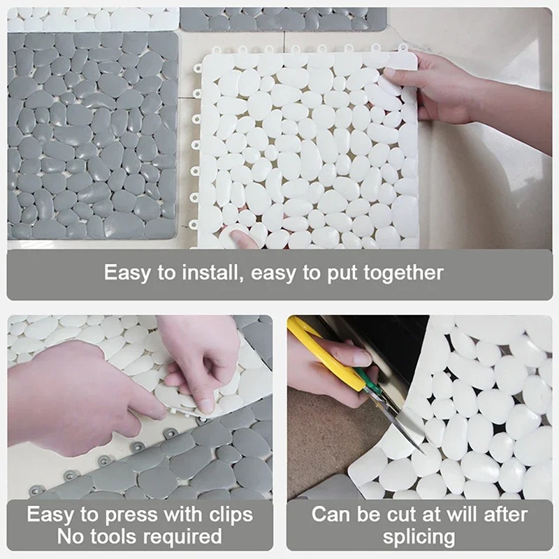 1-10PC 30X30 ซม.ห้องน้ํา Pebbl - Bamboo Bath Mat บทวิจารณ์และราคา