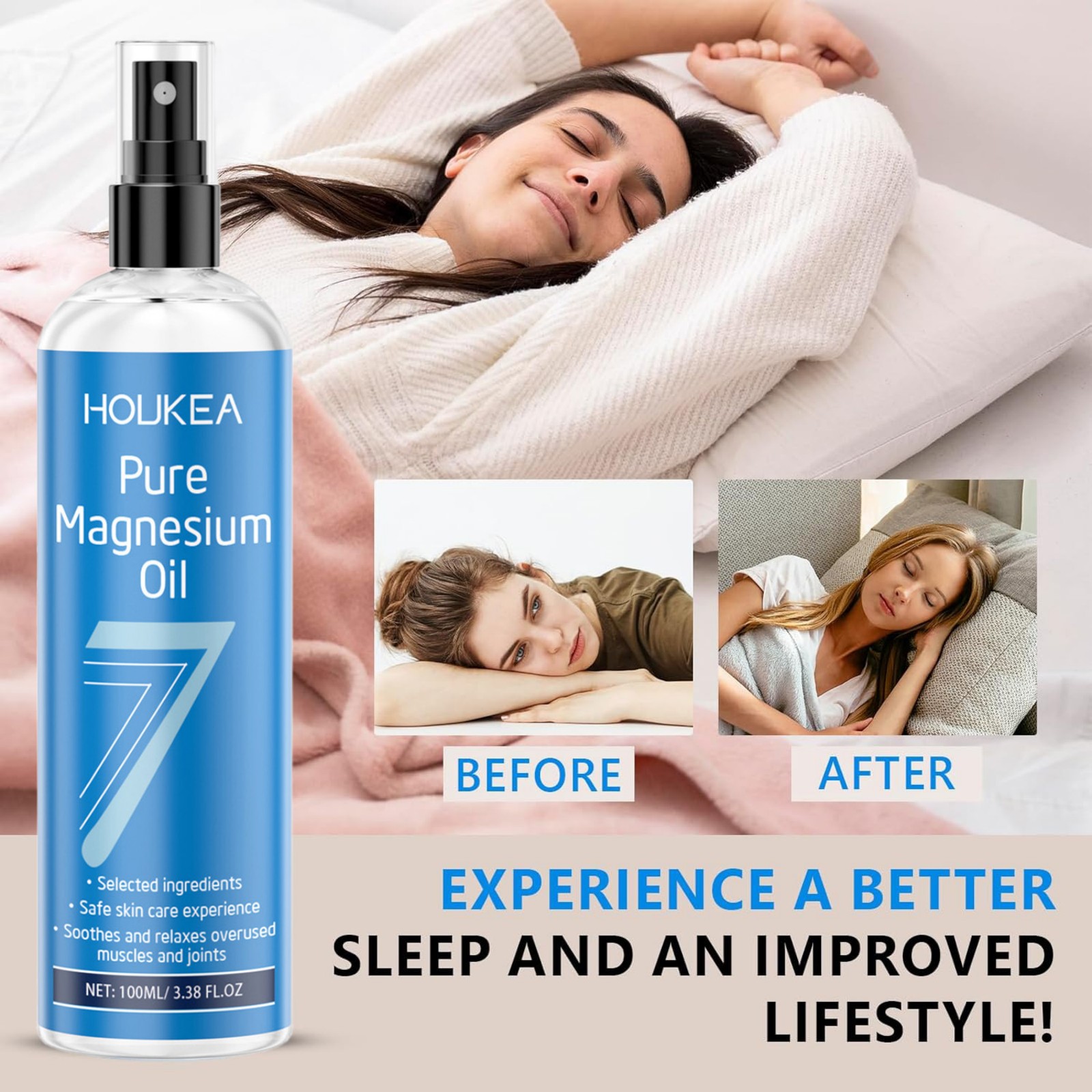 สเปรย์น้ำมันแมกนีเซียมบริสุทธิ - Bath Salts Magnesium บทวิจารณ์และราคา